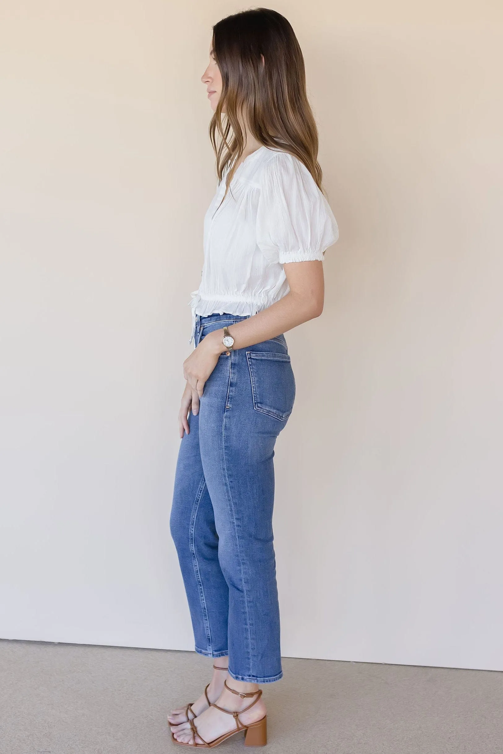 Little Cloud Button Up Crop Top