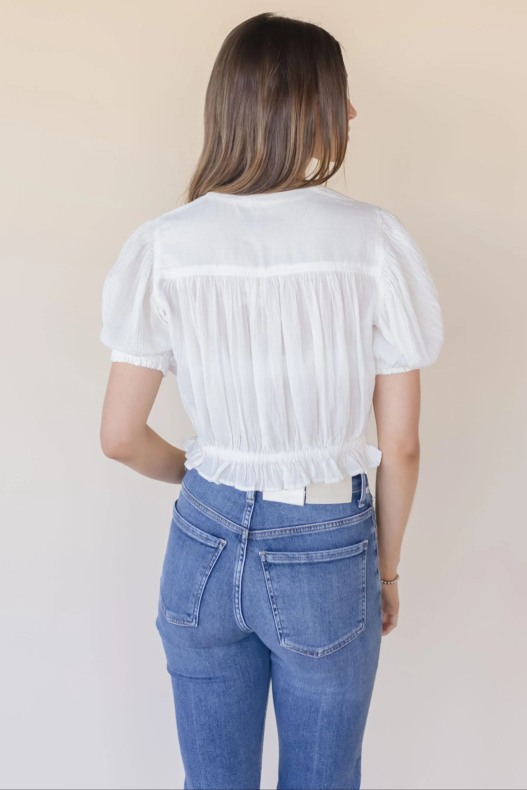 Little Cloud Button Up Crop Top