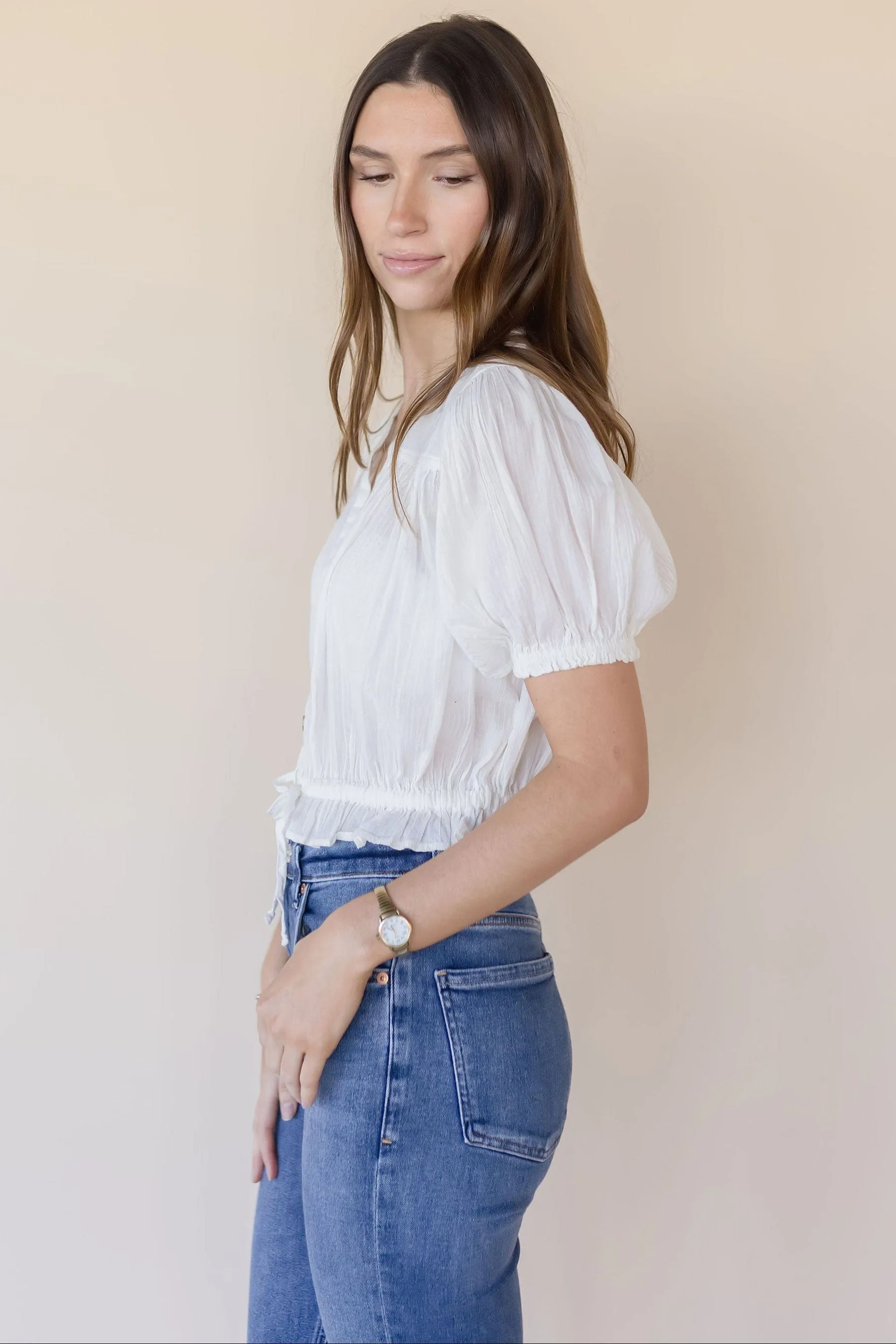Little Cloud Button Up Crop Top