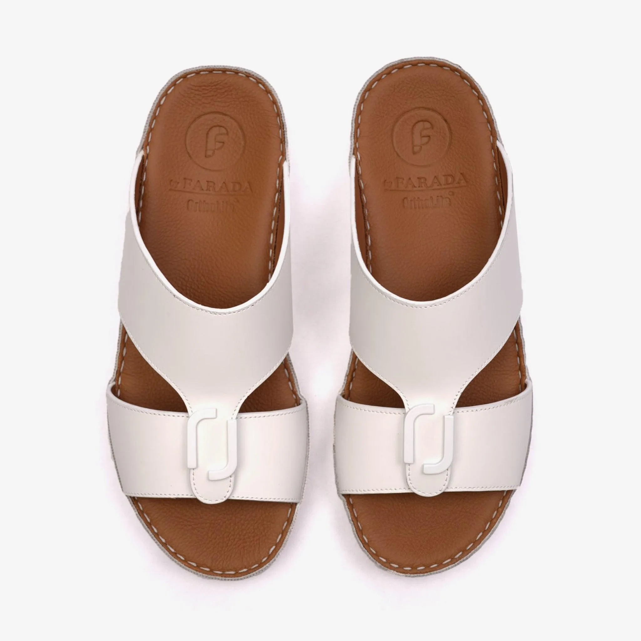 MATTE CLASSIC DAVINCI ARABIC SANDALS WHITE