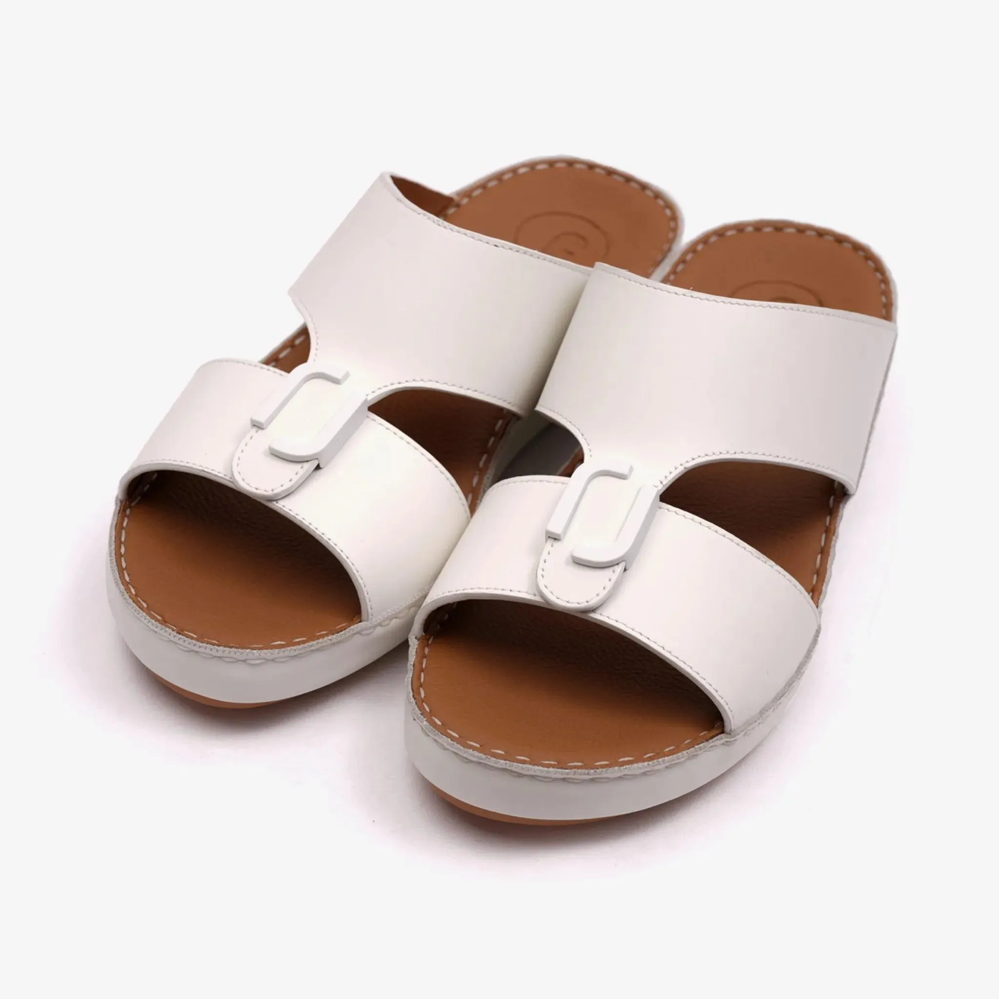 MATTE CLASSIC DAVINCI ARABIC SANDALS WHITE