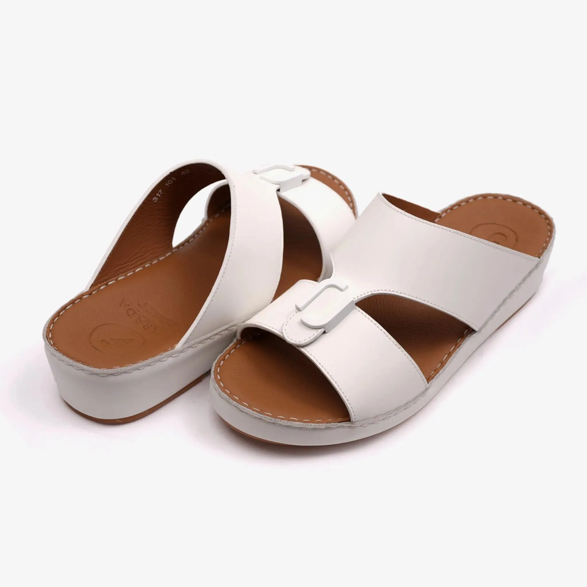 MATTE CLASSIC DAVINCI ARABIC SANDALS WHITE