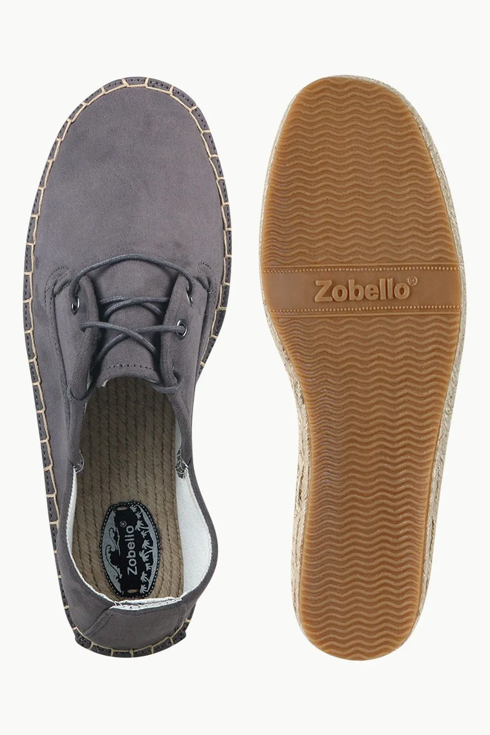 Men's Metro Grey Suede Lace Up Espadrilles