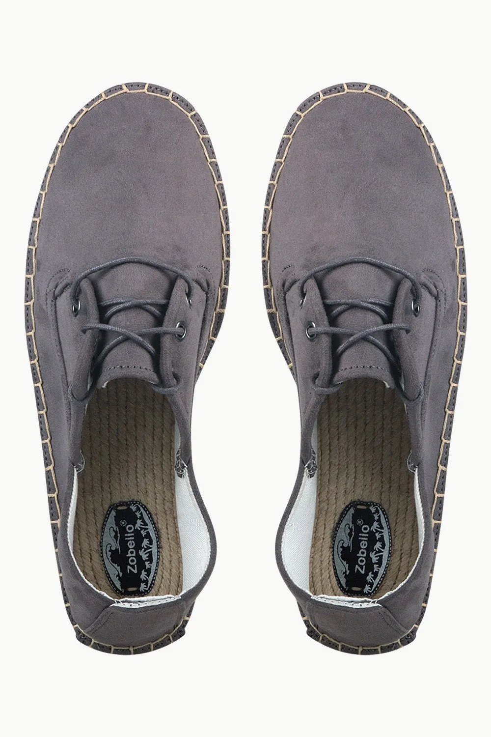 Men's Metro Grey Suede Lace Up Espadrilles