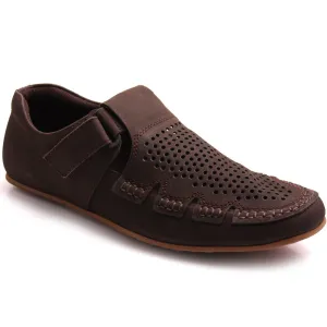 Mens 'Twine' Leather Velcro Flat Sandals