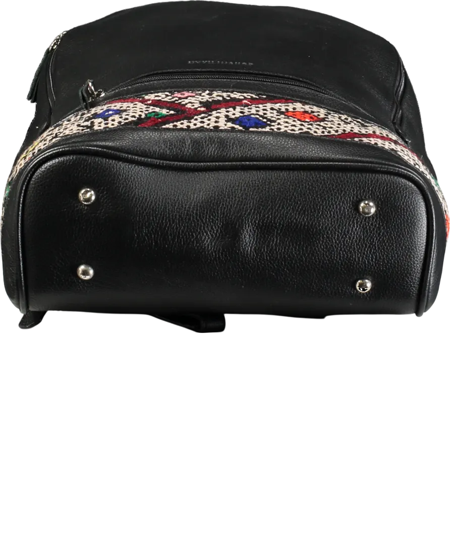 MyKilim Black Premium Leather Backpack