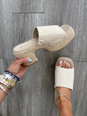 Natural Exceptional Espadrille Platform Sandals