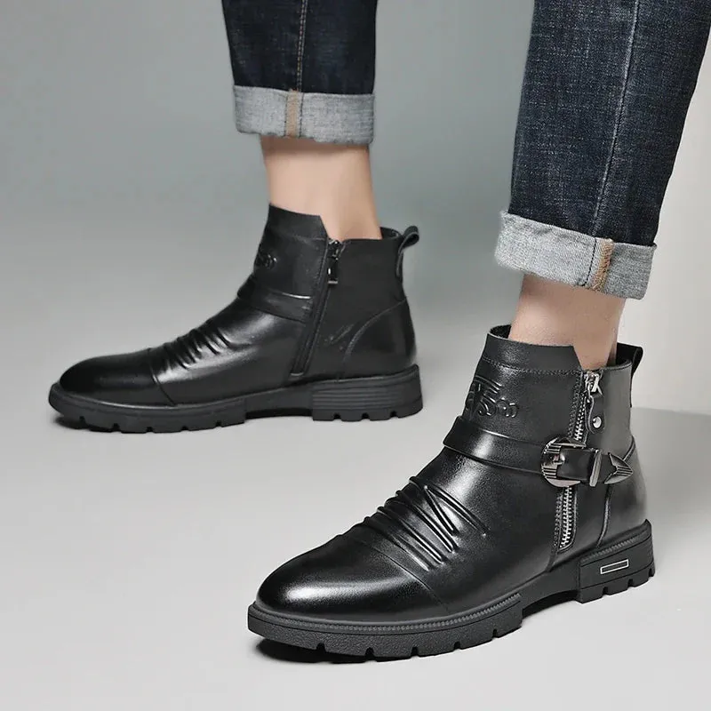 New Genuine Leather Versatile Casual Men's Boots