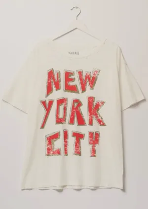 New York City Distressed Oversized Graphic