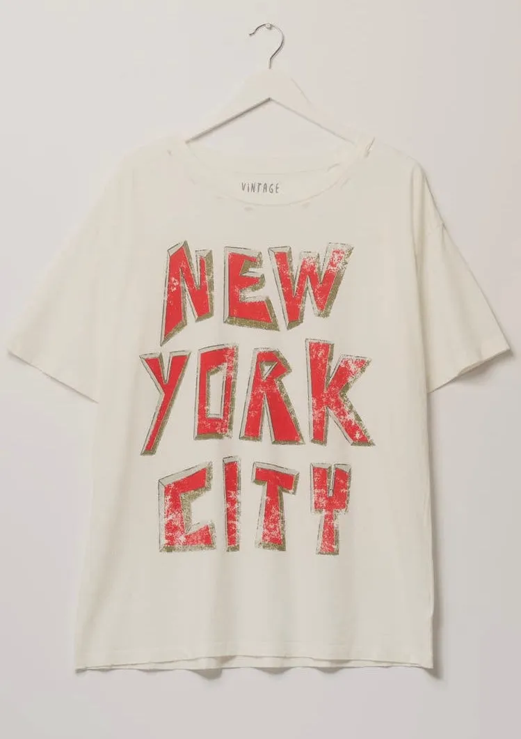 New York City Distressed Oversized Graphic
