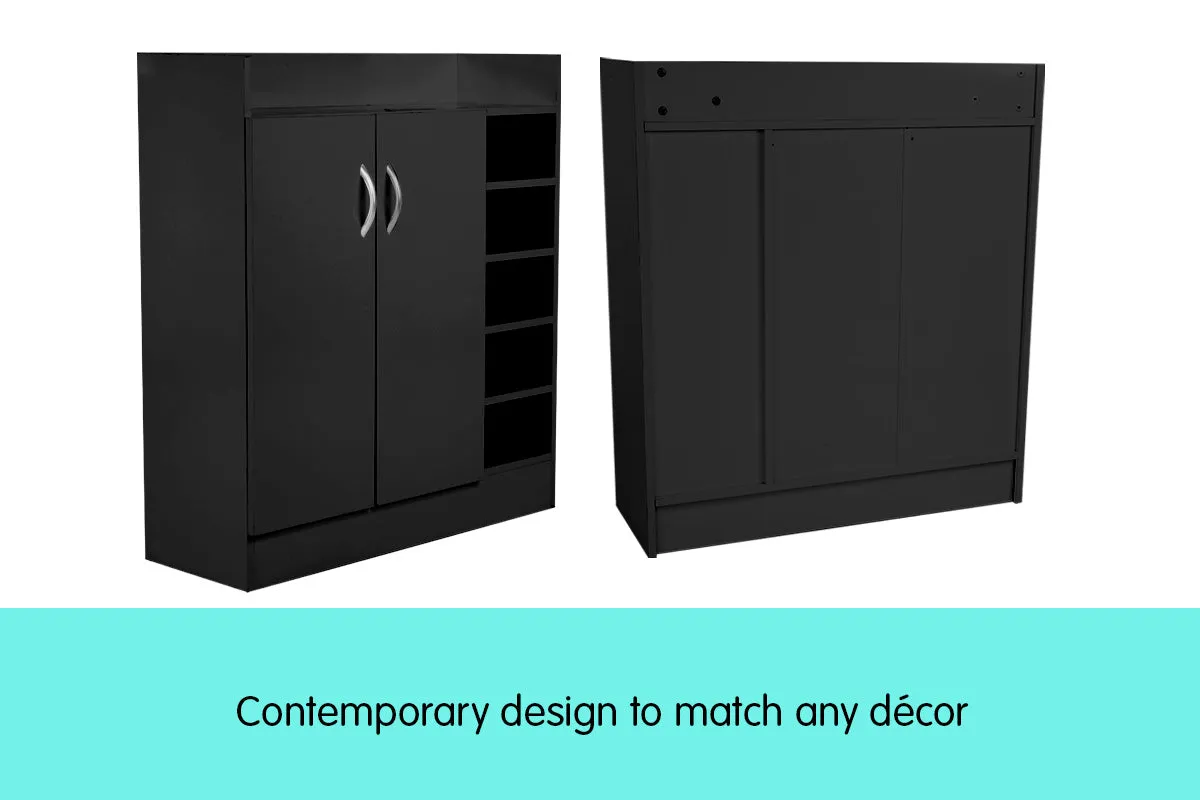 NNEDPE 21 Pairs Shoe Cabinet Rack Storage Organiser - 80 x 30 x 90cm - Black
