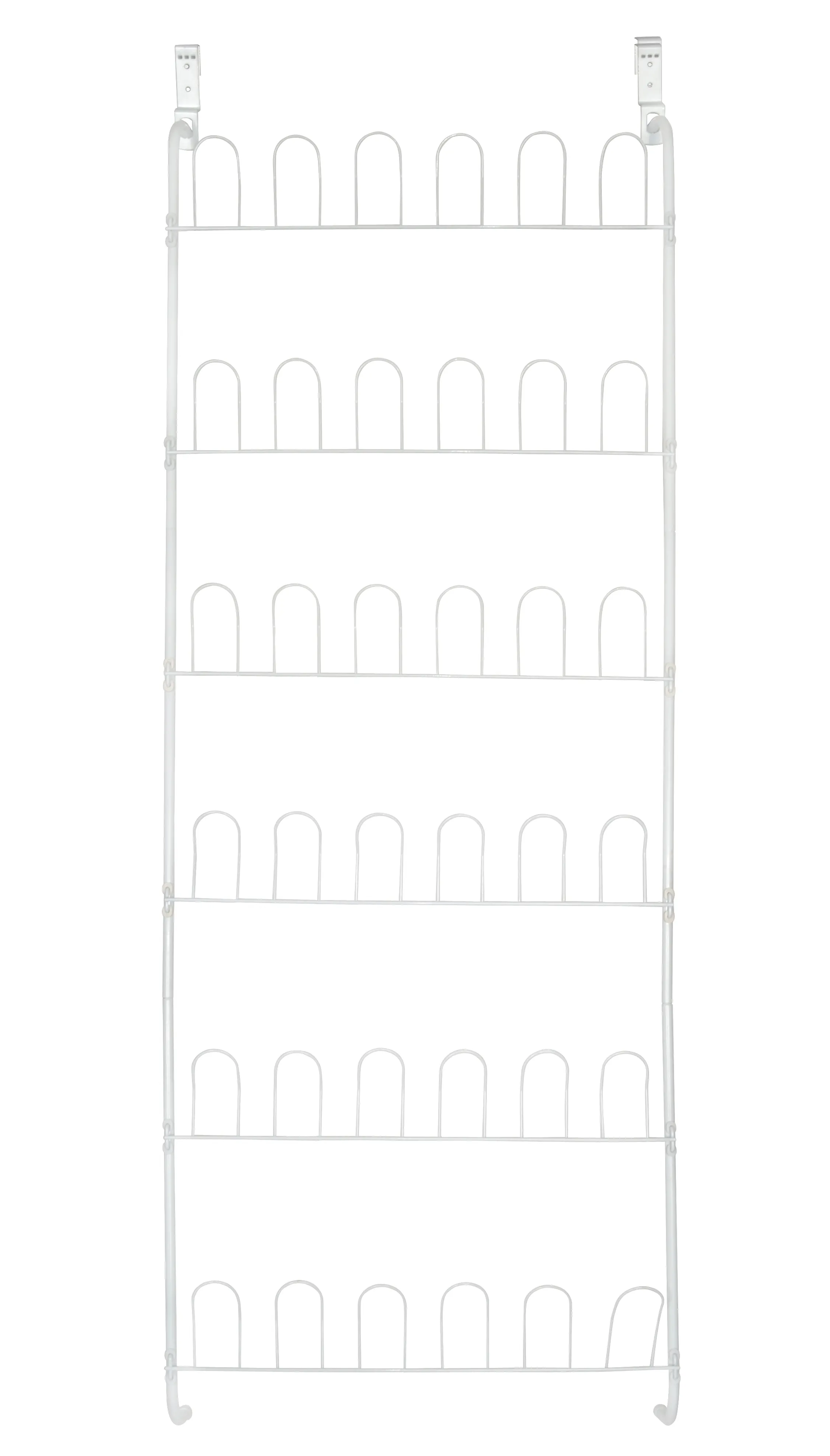 Over-The-Door Steel Metal Shoe Rack w/Hooks