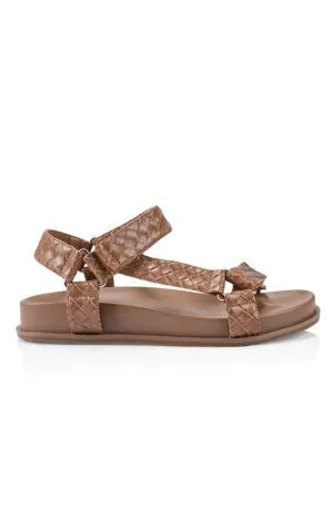 Papaya Woven Sandal Tan Embossed Weave