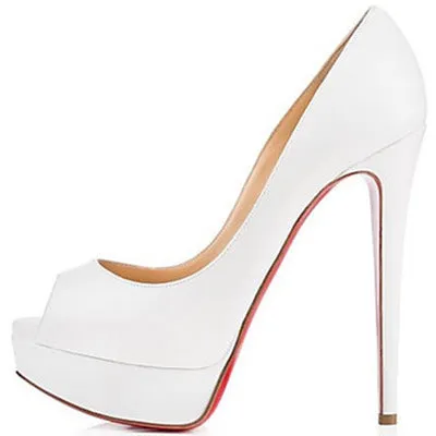 Patent Leather Peep-Toe High Heel Stilettos