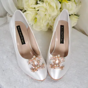 Pearl & Rhinestone Gold Clips