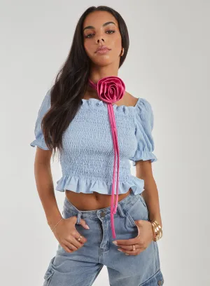 Puff Sleeve Tie Top
