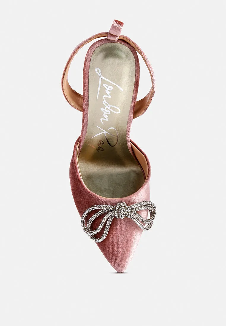 Rhinestone embellished lace up pumps