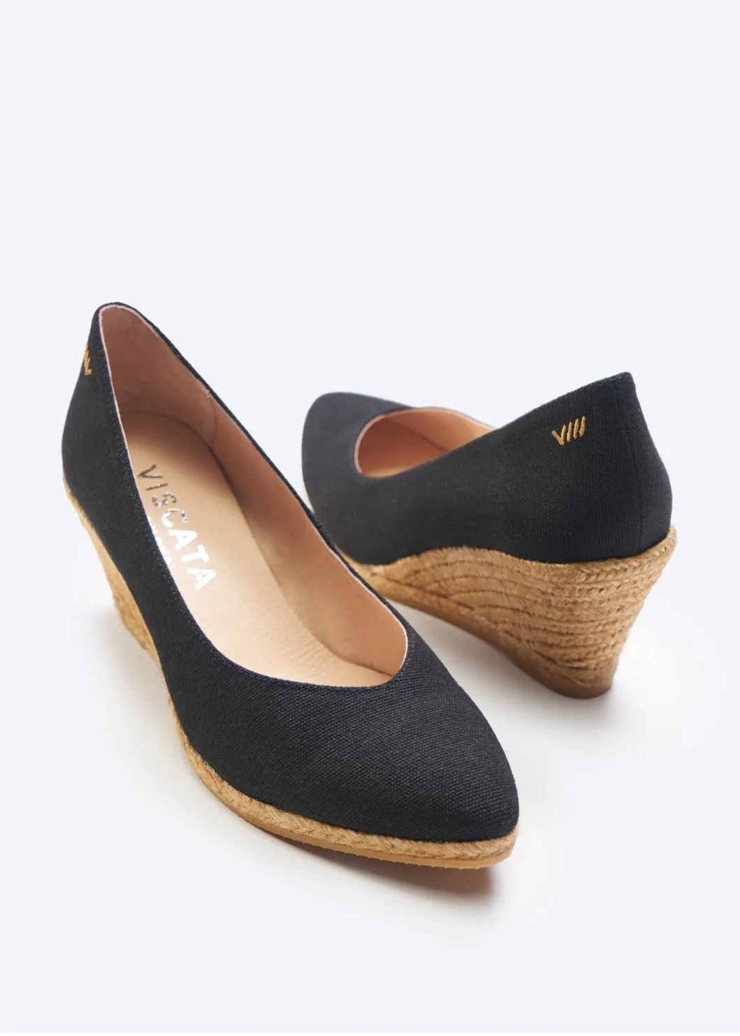 Roses Canvas V Cut Espadrille Wedges by Viscata