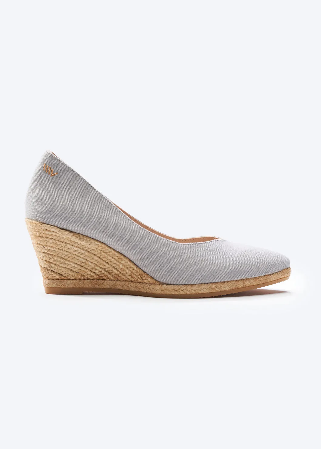 Roses Canvas V Cut Espadrille Wedges by Viscata