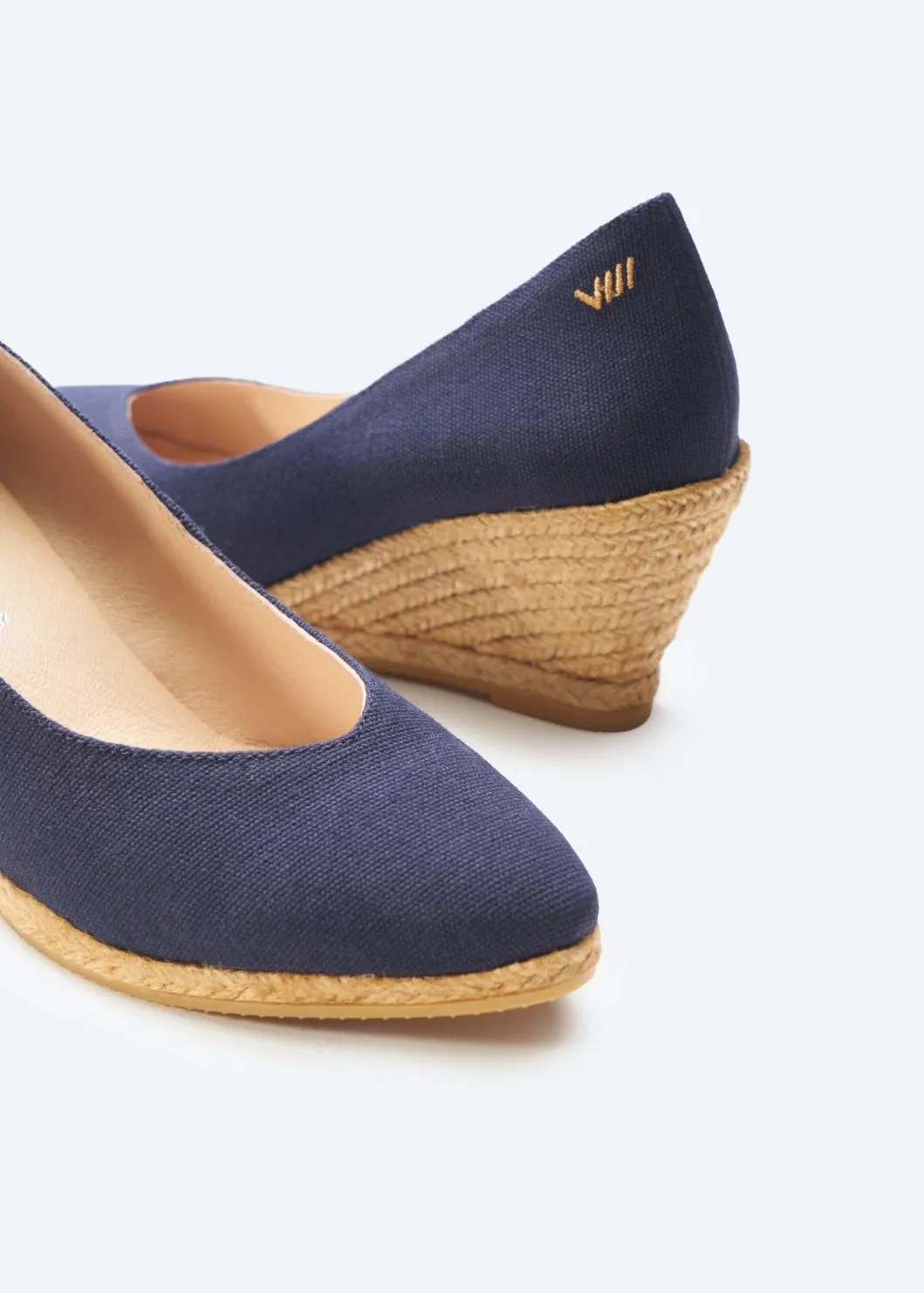 Roses Canvas V Cut Espadrille Wedges by Viscata