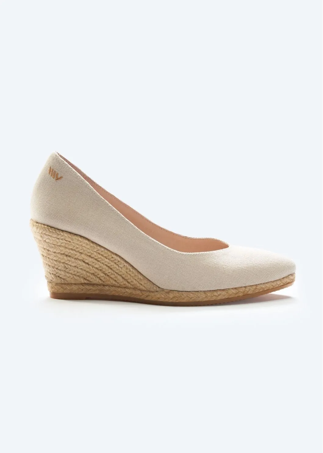 Roses Canvas V Cut Espadrille Wedges by Viscata