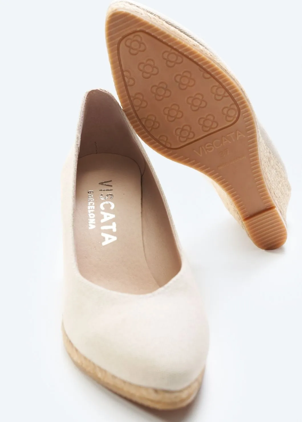 Roses Canvas V Cut Espadrille Wedges by Viscata