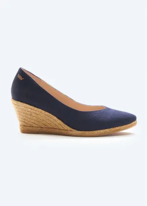 Roses Canvas V Cut Espadrille Wedges by Viscata