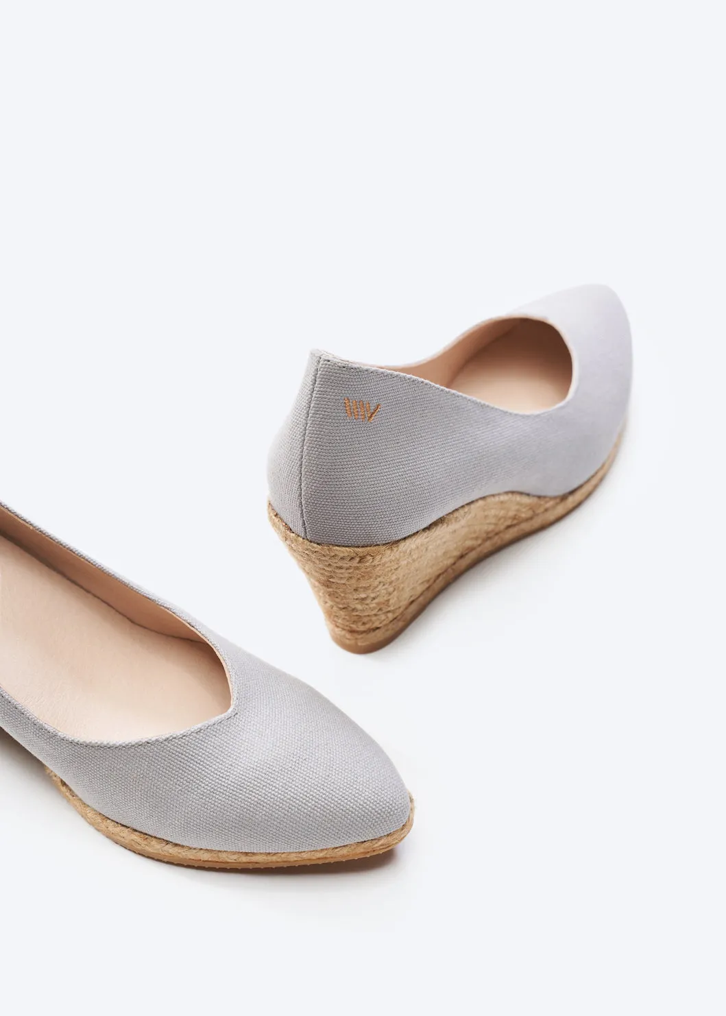 Roses Canvas V Cut Espadrille Wedges by Viscata
