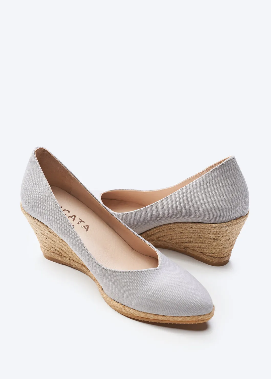 Roses Canvas V Cut Espadrille Wedges by Viscata