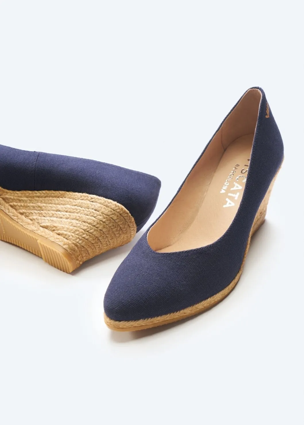 Roses Canvas V Cut Espadrille Wedges by Viscata