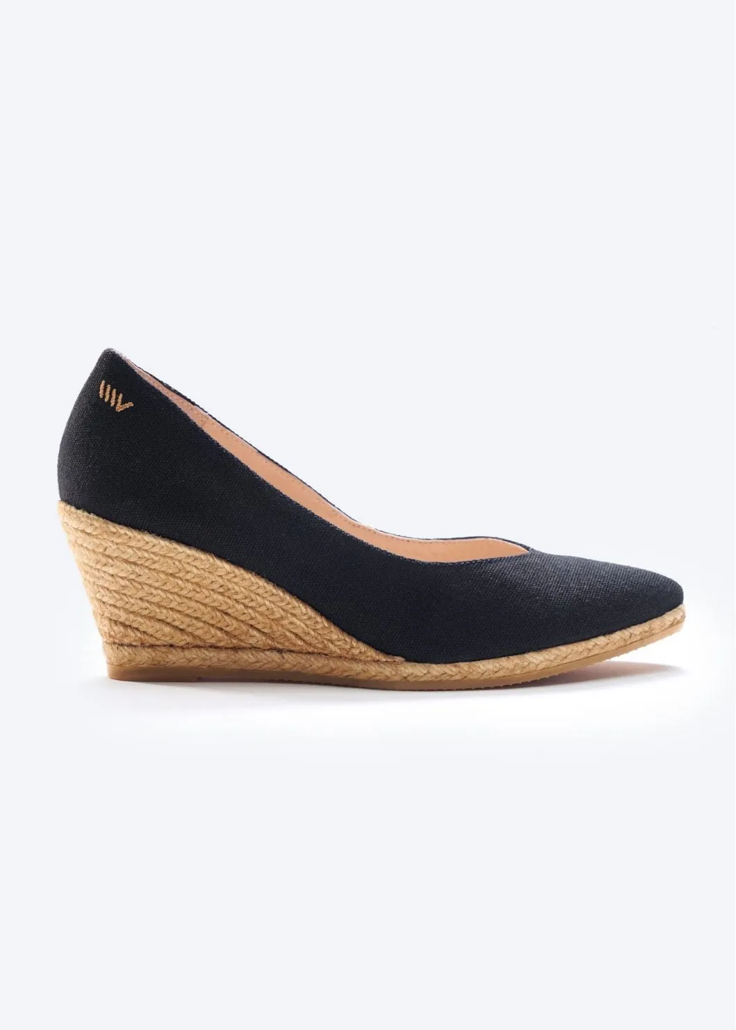 Roses Canvas V Cut Espadrille Wedges by Viscata