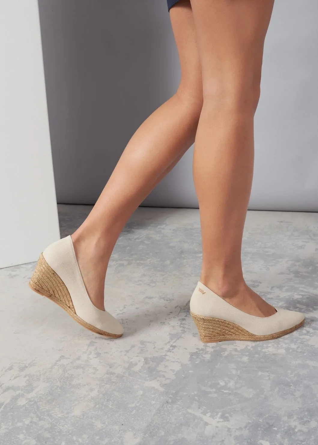 Roses Canvas V Cut Espadrille Wedges by Viscata
