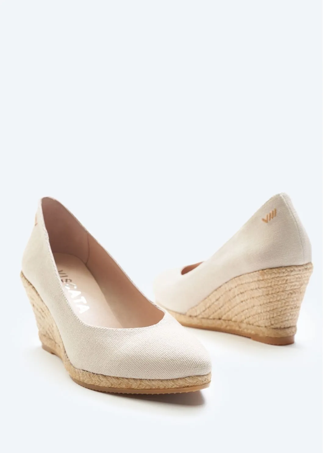 Roses Canvas V Cut Espadrille Wedges by Viscata