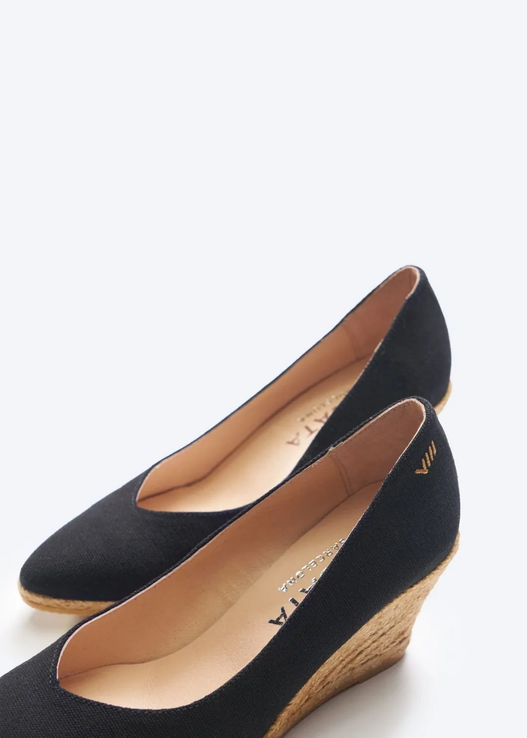 Roses Canvas V Cut Espadrille Wedges by Viscata