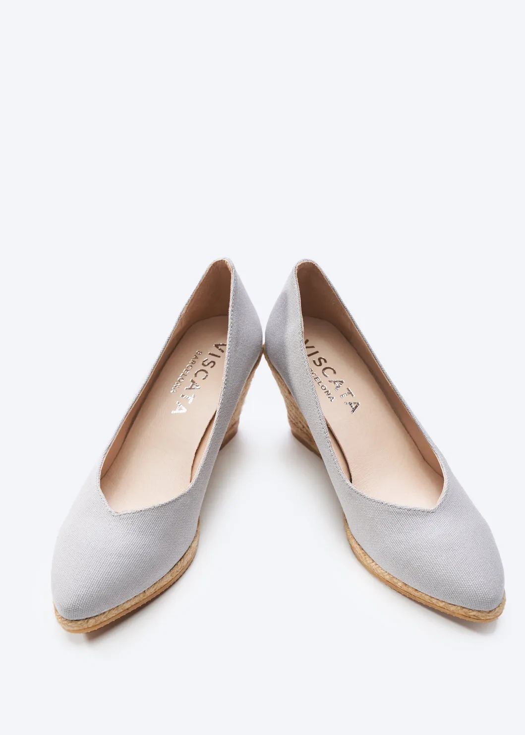 Roses Canvas V Cut Espadrille Wedges by Viscata
