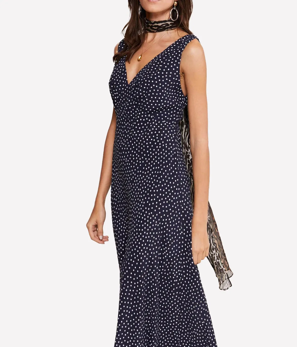 Sandrine Dress in Navy Spot