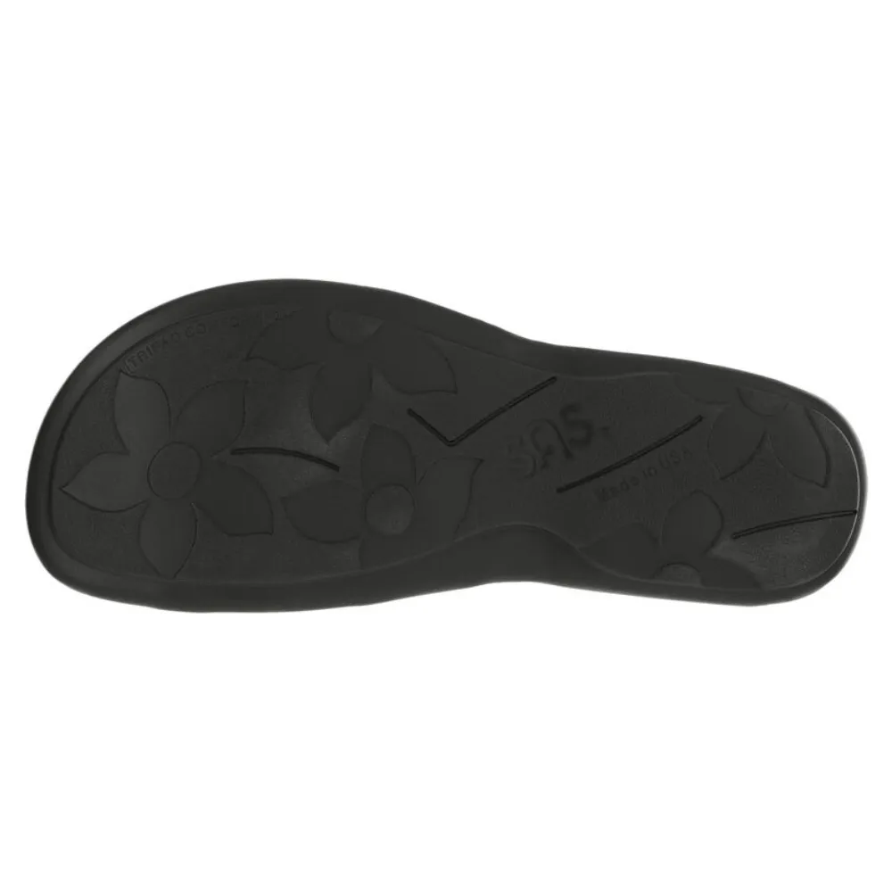 SAS Swerve Black Leather Strap Sandal (Women's)