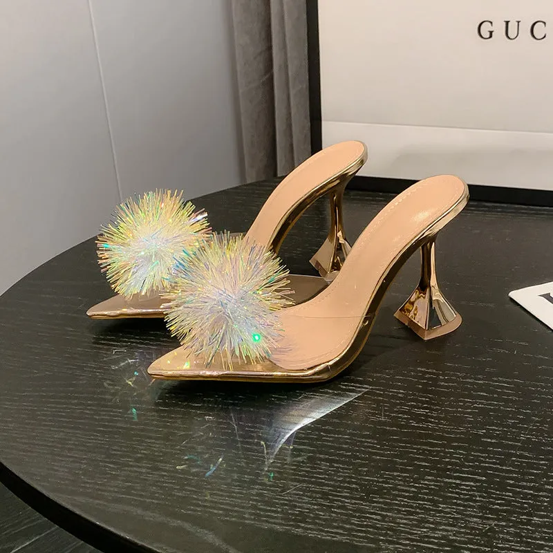 Sexy Wine Glass and Pointed Toe Sandals