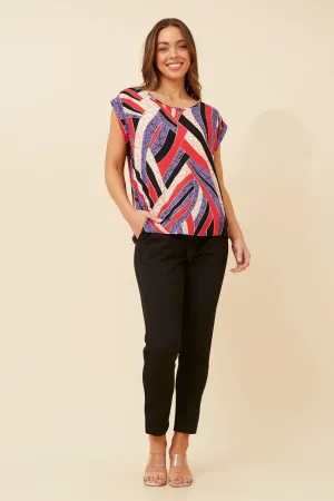 SHELLY ABSTRACT PRINT TOP