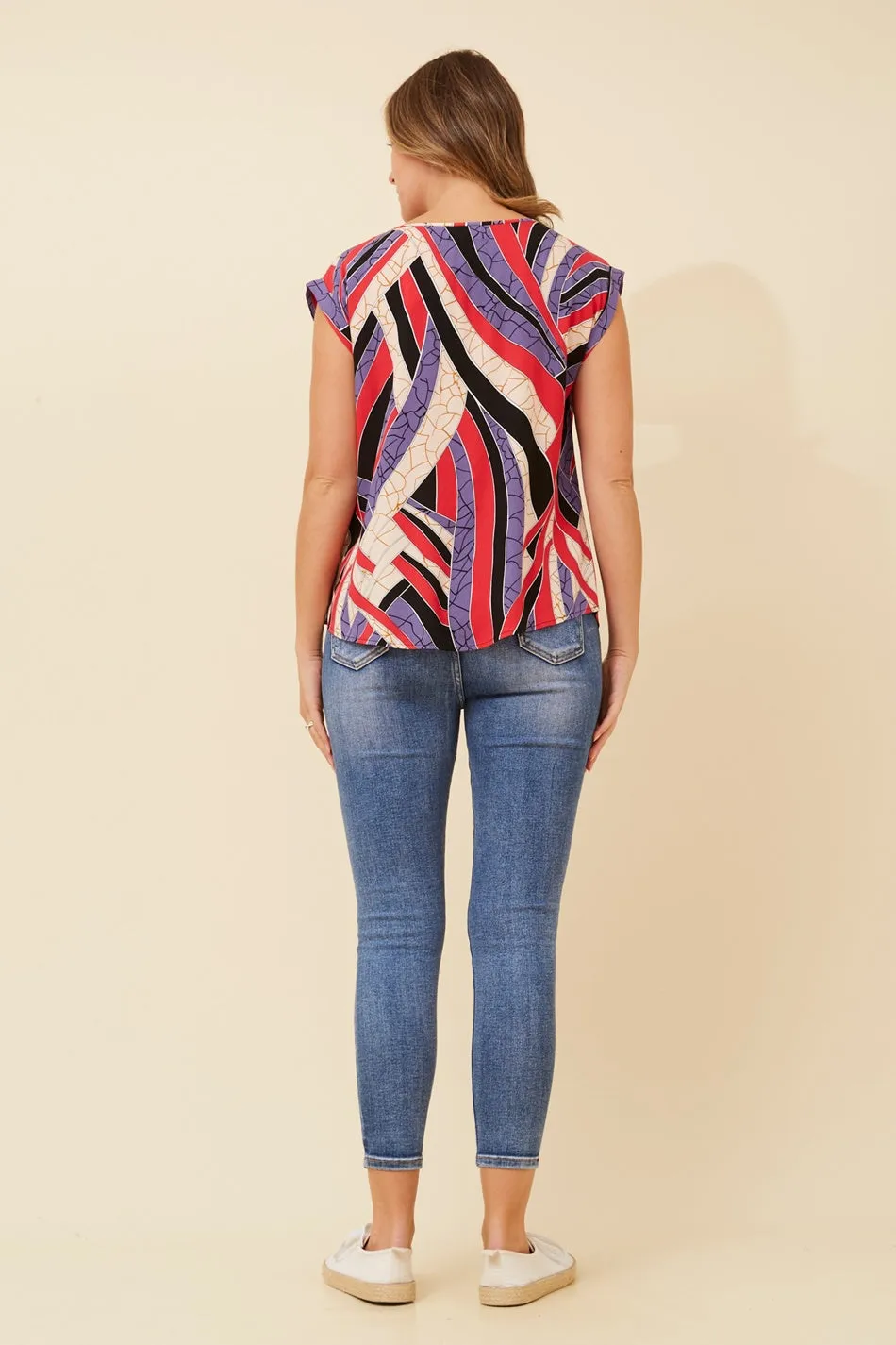 SHELLY ABSTRACT PRINT TOP