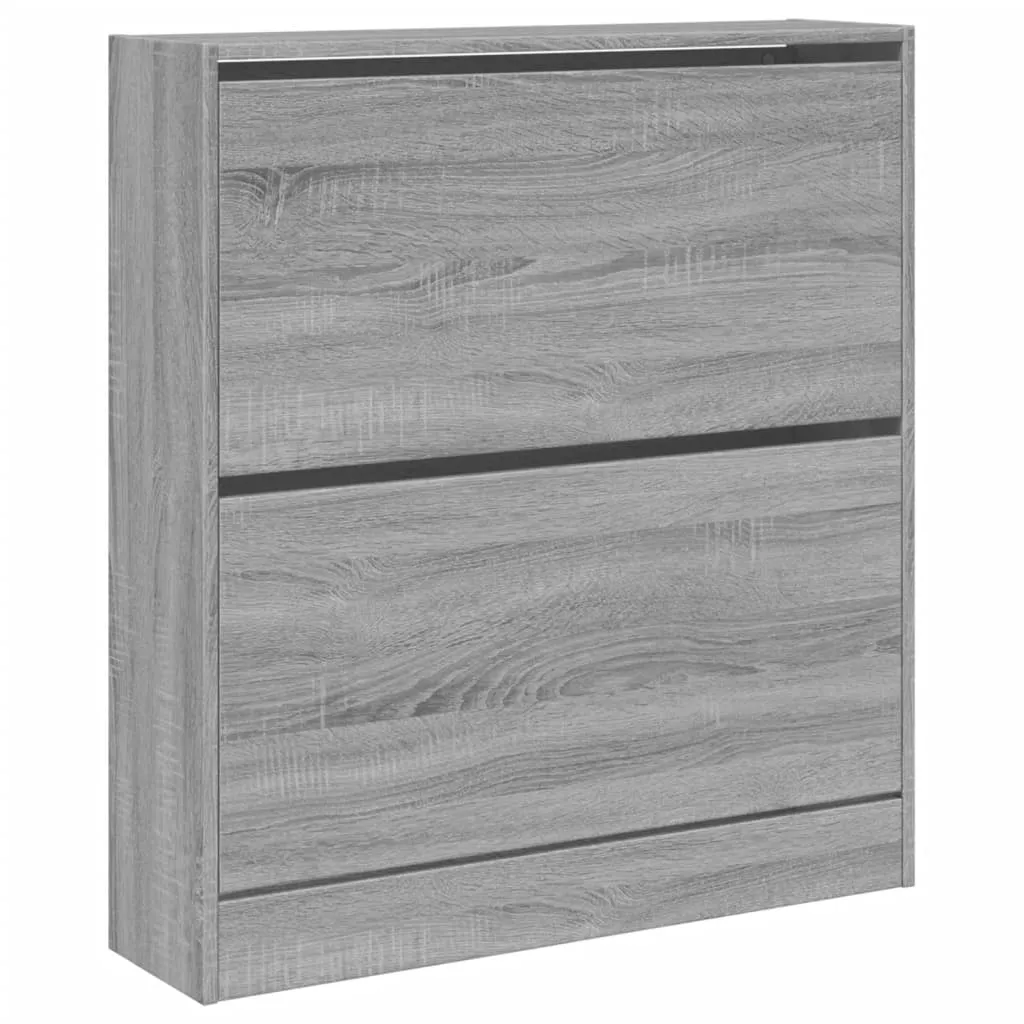 Shoe Cabinet Grey Sonoma 80x21x87.5 cm Engineered Wood