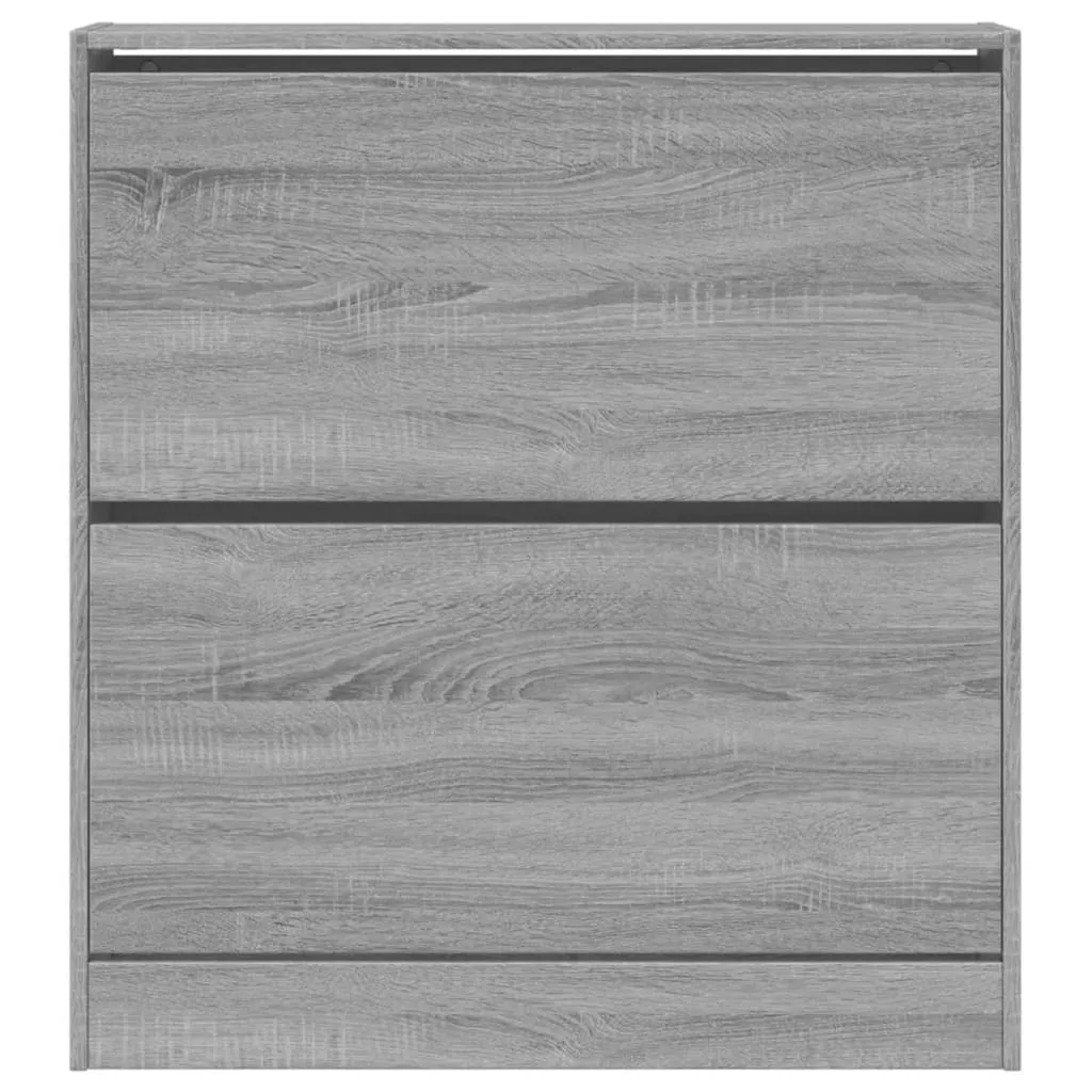 Shoe Cabinet Grey Sonoma 80x21x87.5 cm Engineered Wood