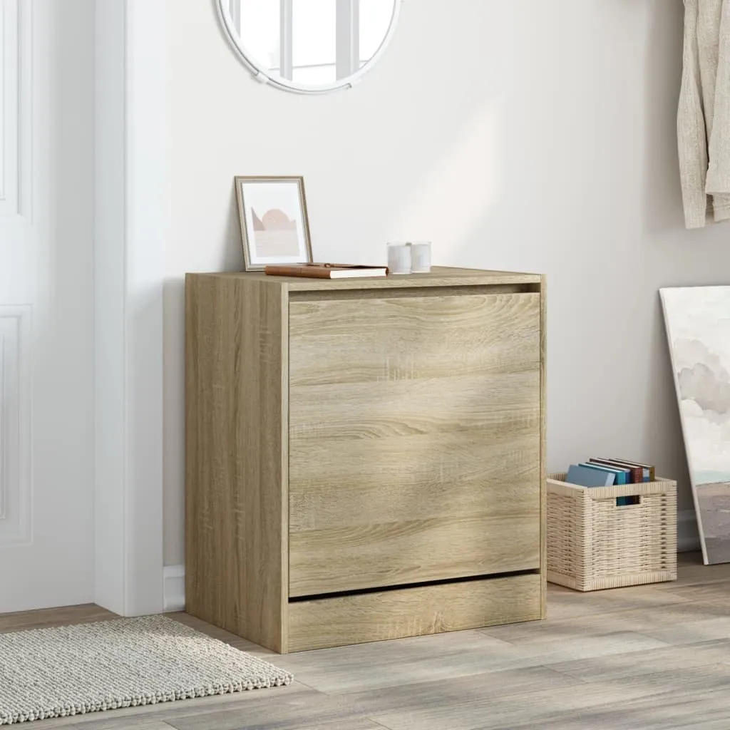 Shoe Cabinet Sonoma Oak 60x42x69 cm Engineered Wood