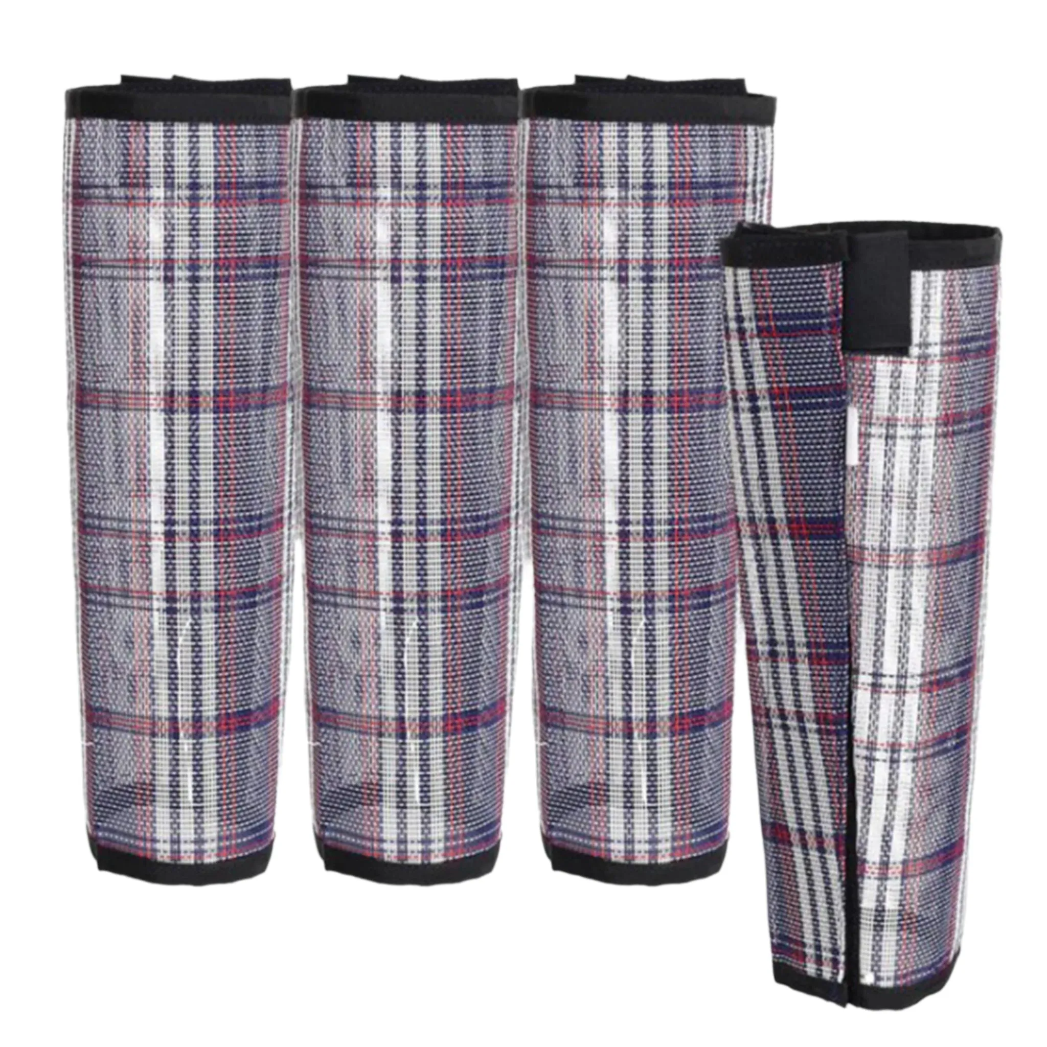 Showman Navy Plaid Mesh Fly Boots