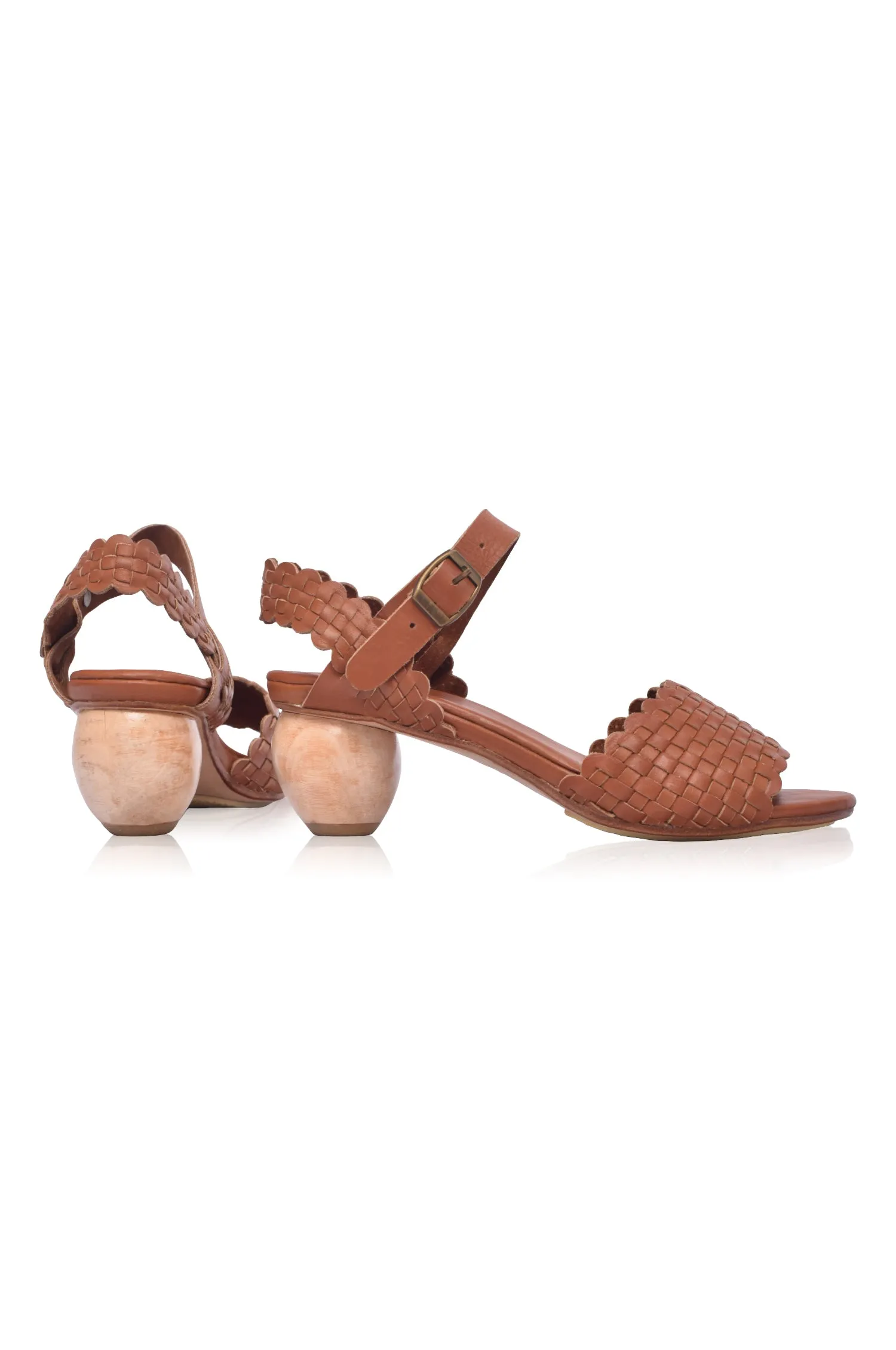 Sicily Wooden Heel Woven Sandals (Sz. 9.5)