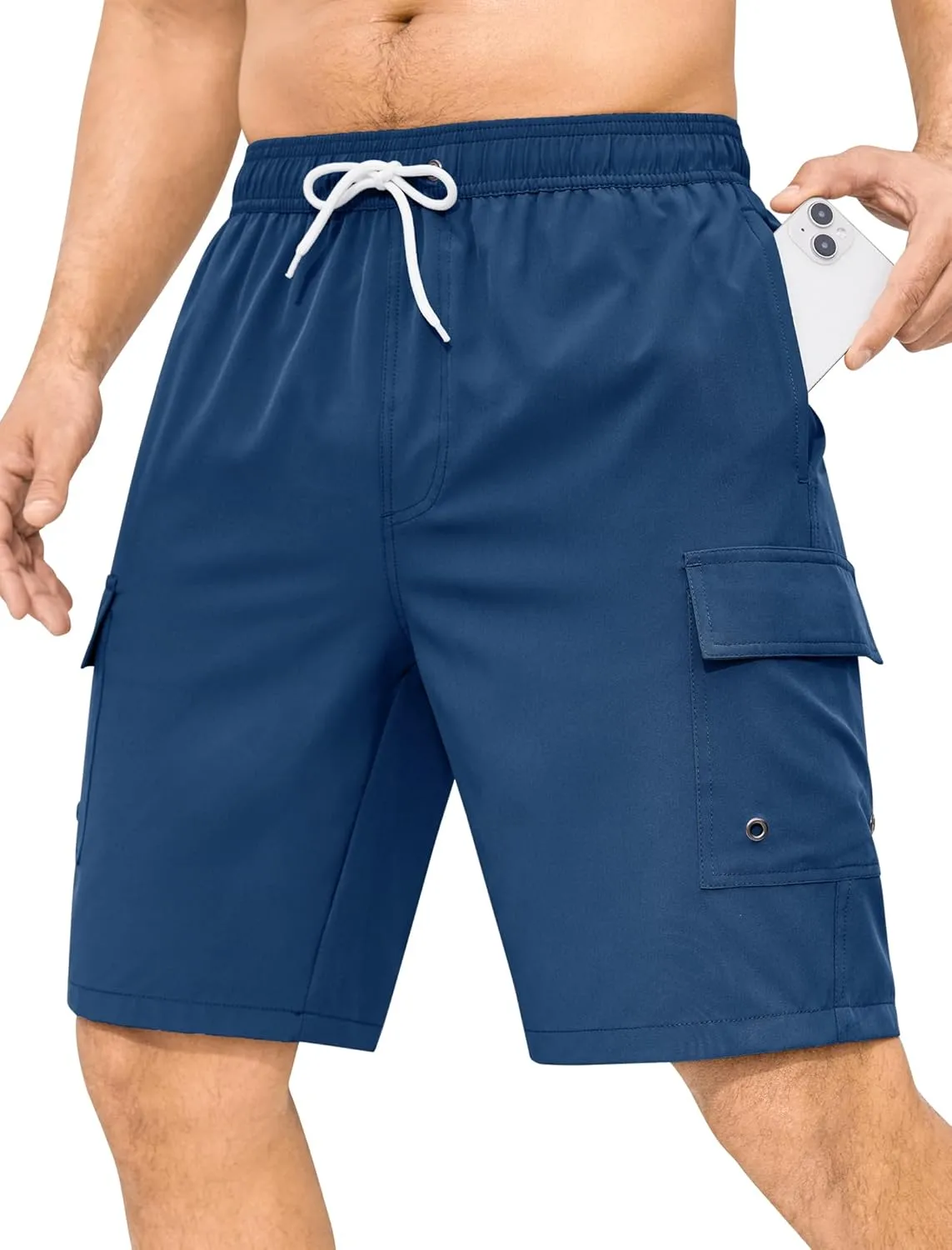 SILKWORLD Men's 9" Swim Trunks Quick Dry Mens Bathing Suit Mesh Lining Board Shorts with Pockets