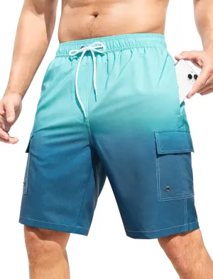 SILKWORLD Men's 9" Swim Trunks Quick Dry Mens Bathing Suit Mesh Lining Board Shorts with Pockets