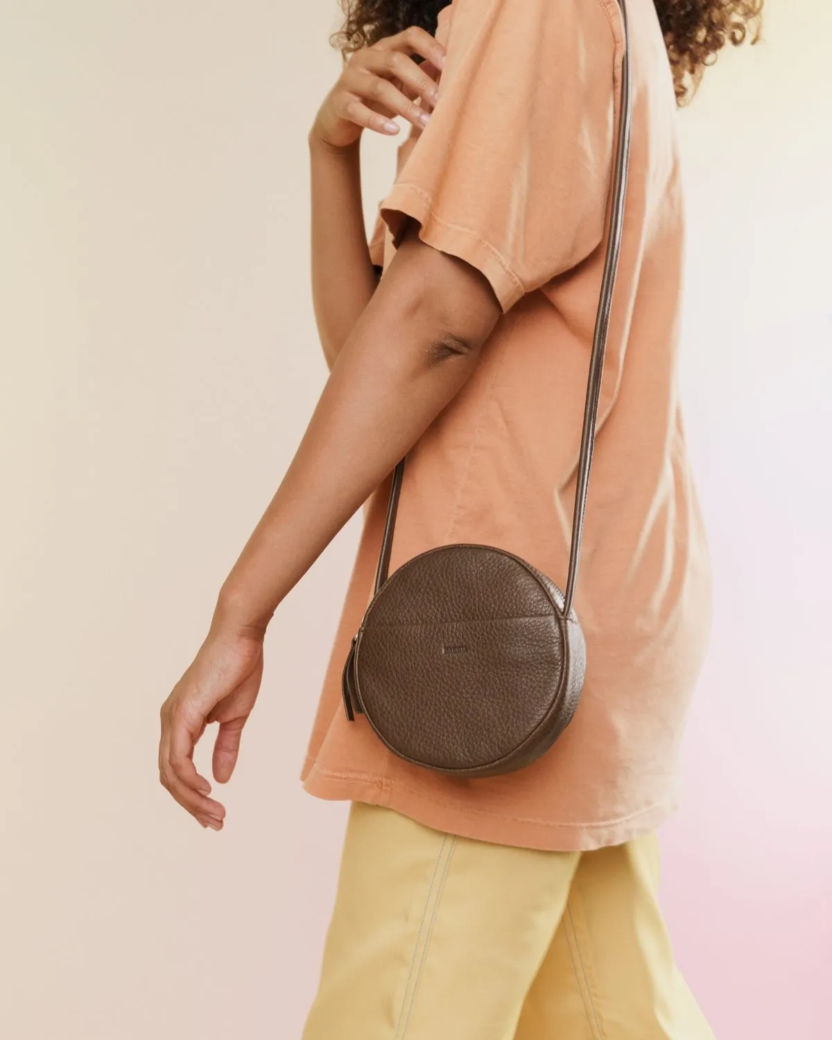Soft Mini Circle Purse - Chocolate