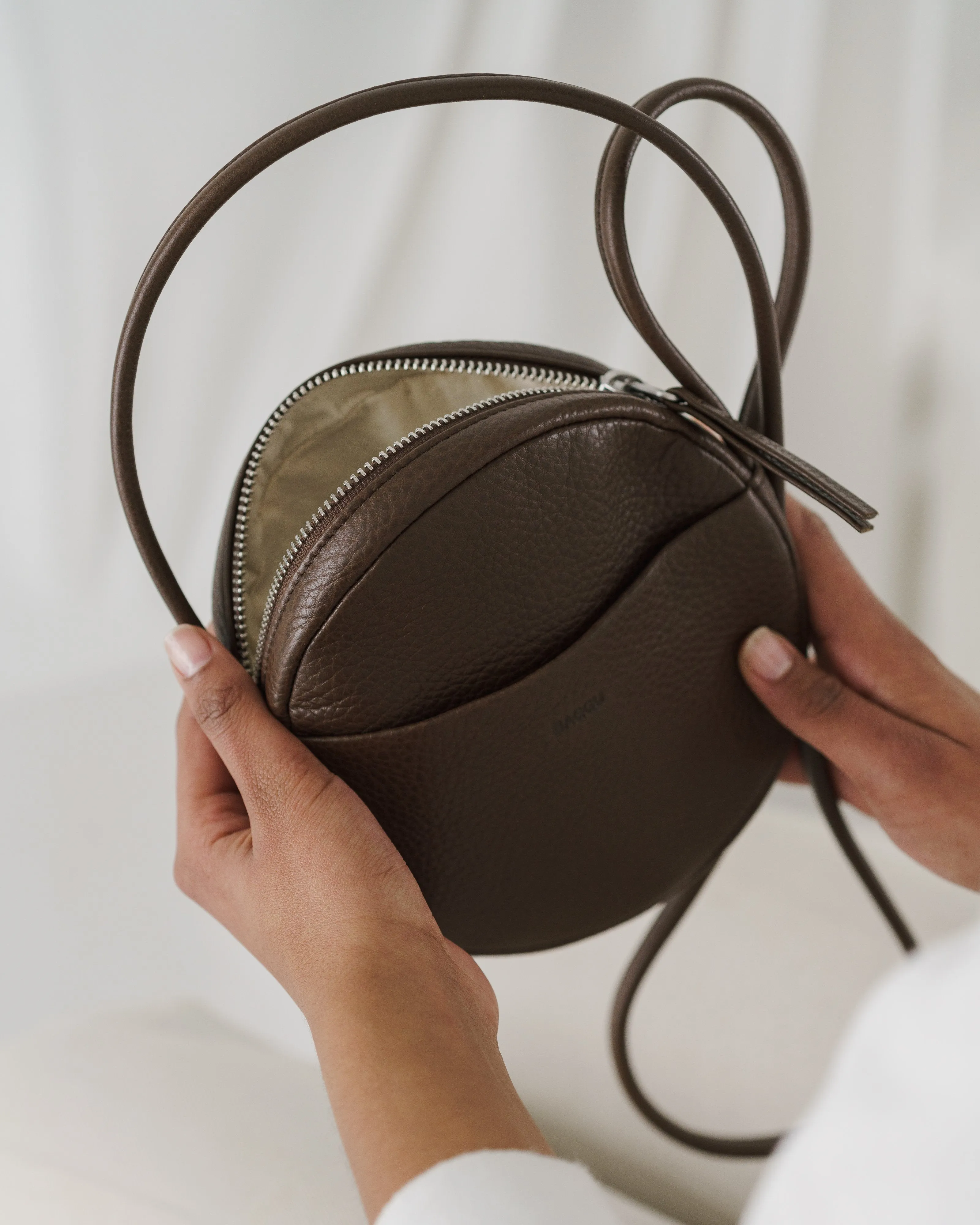 Soft Mini Circle Purse - Chocolate