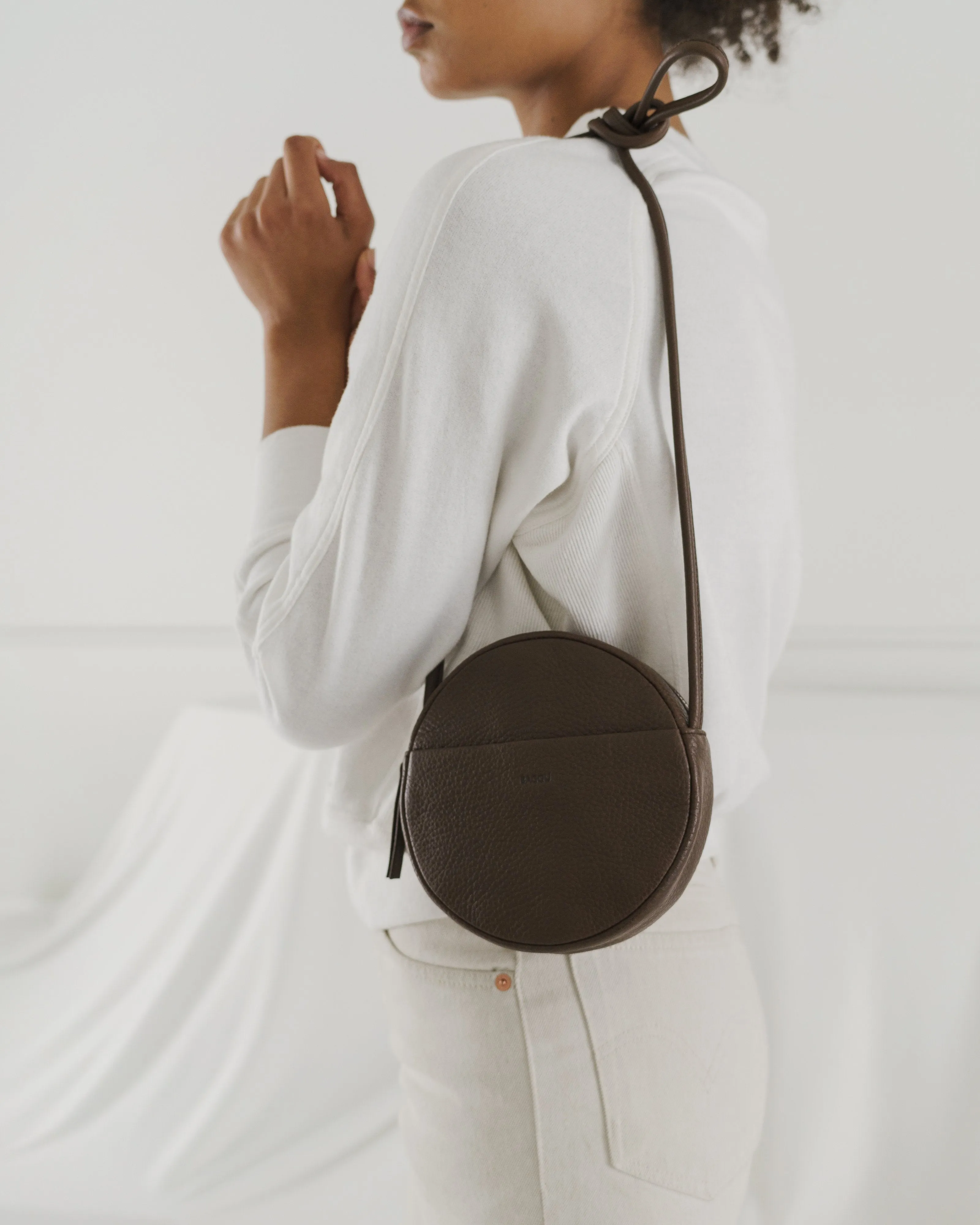 Soft Mini Circle Purse - Chocolate
